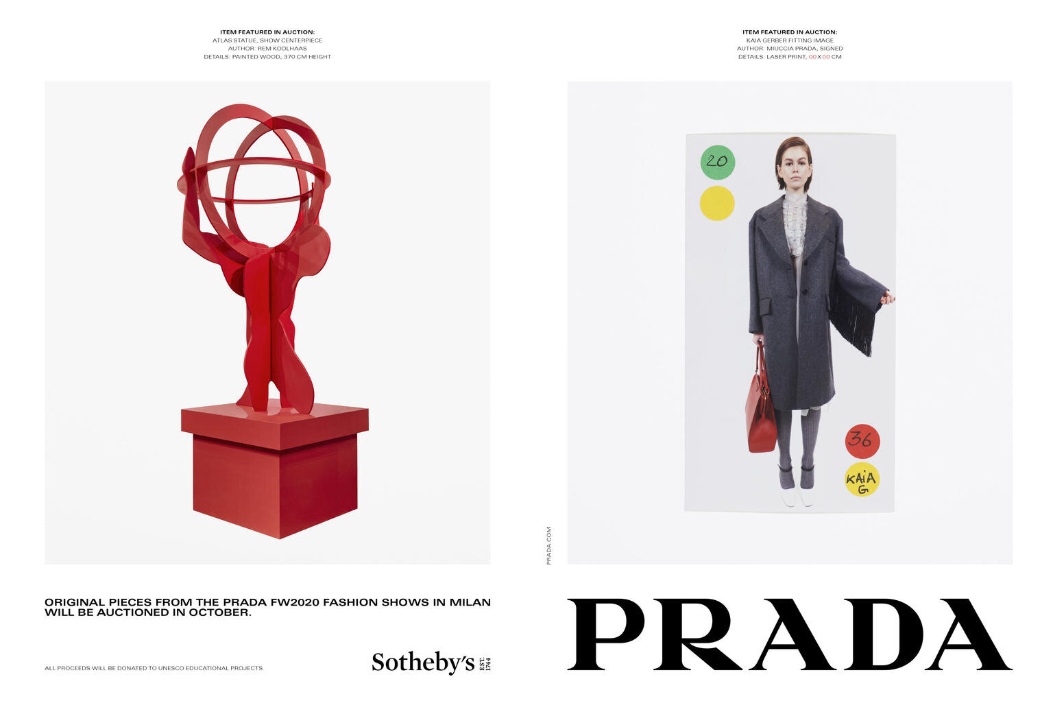 Prada fall/winter 2020 Sotheby’s auction